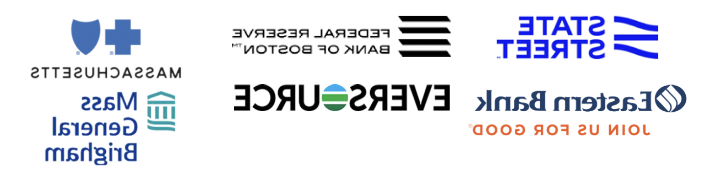 collaborative leadership partner logos include: State Street Bank, Federal Reserve, Bank of Boston, Blue Cross Blue Shield of MA, Eversource, Eastern Bank,  Mass General Brigham